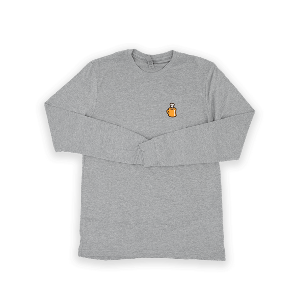 Show your Philz love this season with our limited run grey long sleeve shirt featuring a small orange mug on the front, placed on the top right of the chest. It has Philz logo on the back in orange brown and white. Get comfortable in this Next Level brand shirt, it's preshrunk, has a tear away label and is made with a perfect blend of ring-spun cotton and polyester sueded jersey.